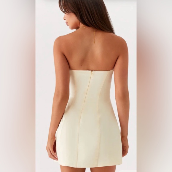 Peppermayo Exclusive - Girl Crush Bow Mini Dress  yellow size 6 - Picture 4 of 11